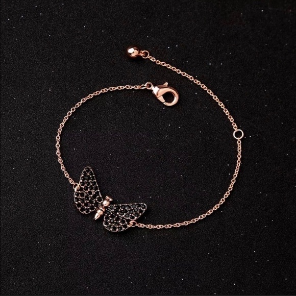 Rose Gold Black Butterfly 🦋 Bracelet - Picture 6 of 8